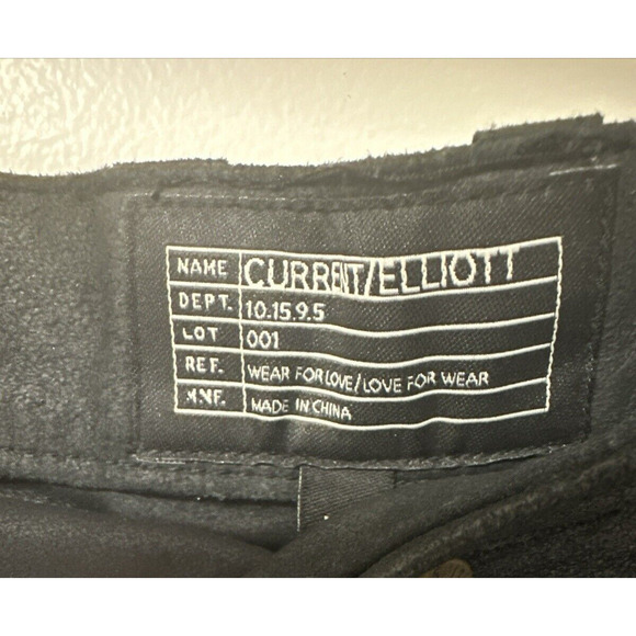 Current Elliott The Boyfriend Jet Black Goat Feather Leather Pants Women Size 28 - Picture 8 of 16